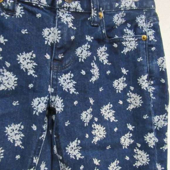 J. Crew Cropped Matchstick Jeans Indigo Floral Size 27 EUC - Picture 3 of 4